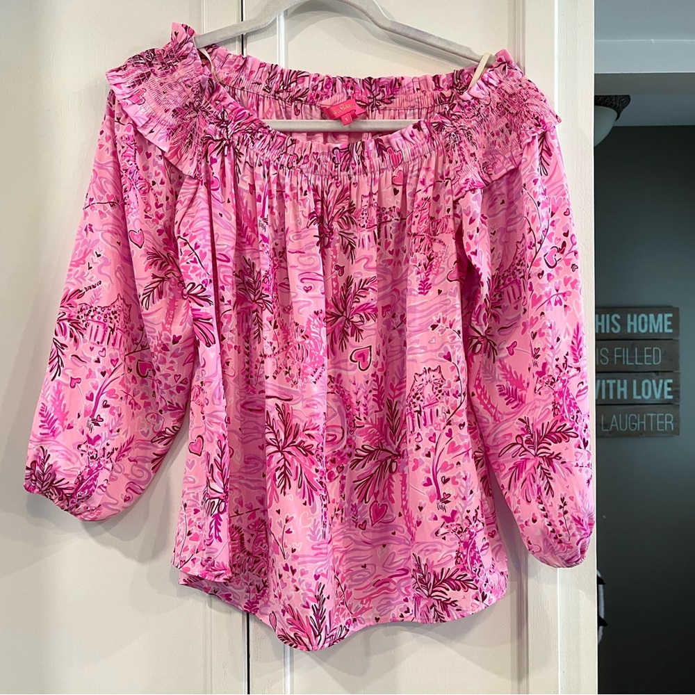 LILLY PULITZER Blanche Off the Shoulder Top, Size Small.